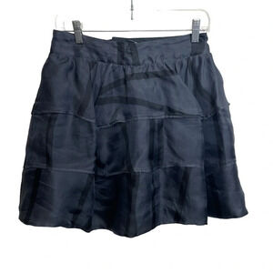 Kelly Wearstler silk skirt Black Layered Full Above Knee Party whimsy goth